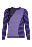 6863/6905 Ribbed Swirl Design O-Neck Jum Purple