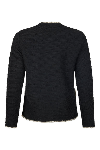 6873/6433 Jacket Style Short Cardigan Black/White