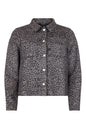 6880/6438 Leopard Print Faux Suede Jacke Grey