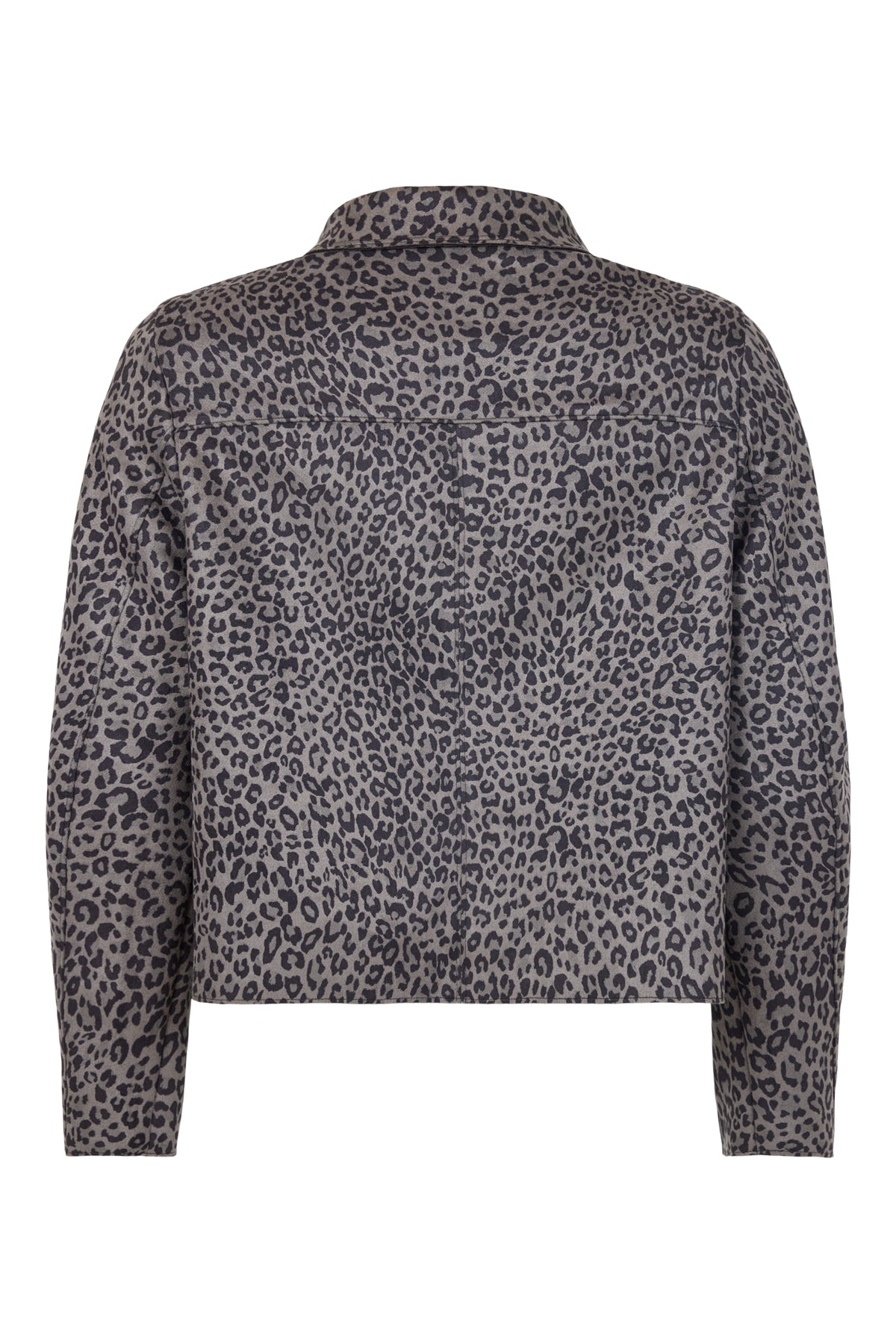 6880/6438 Leopard Print Faux Suede Jacke Grey