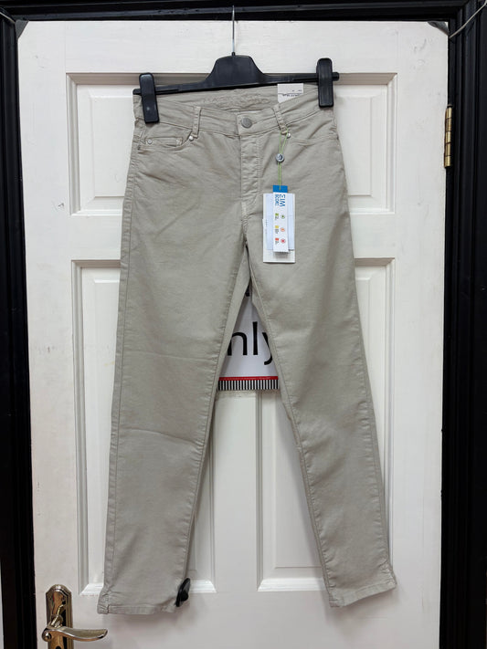 6893 26inch slit bottom straight leg Jeans Beige