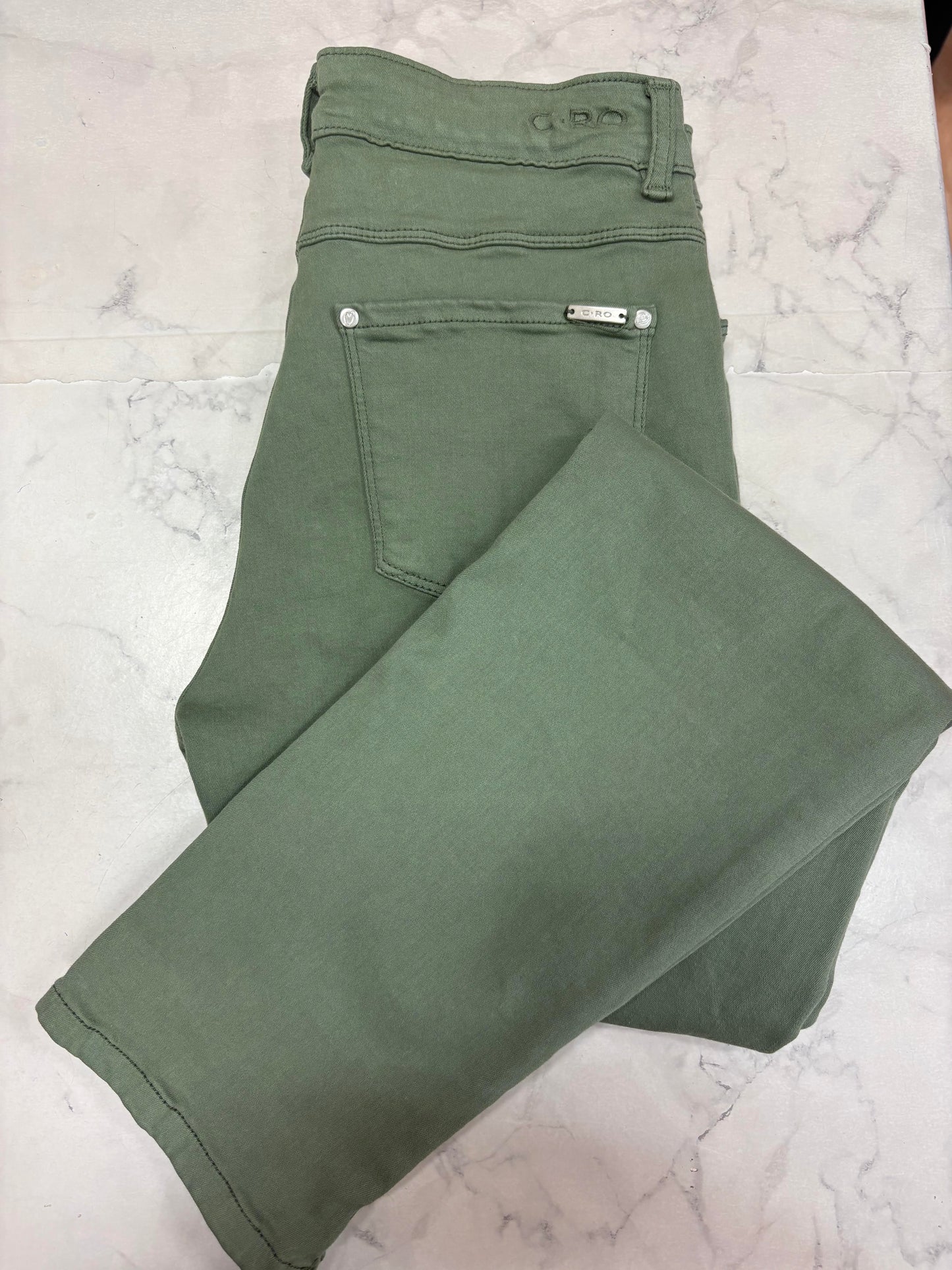 6893 26inch slit bottom straight leg Jeans Khaki