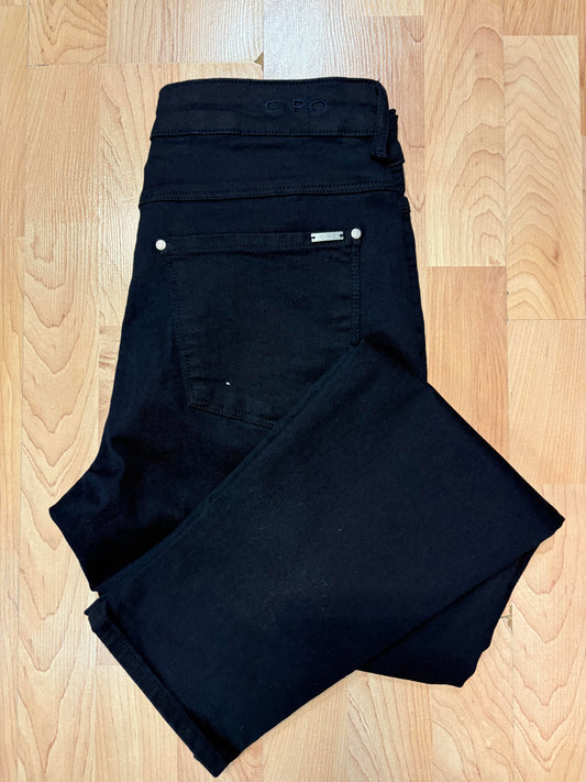 6893 26inch slit bottom straight leg Jeans Navy