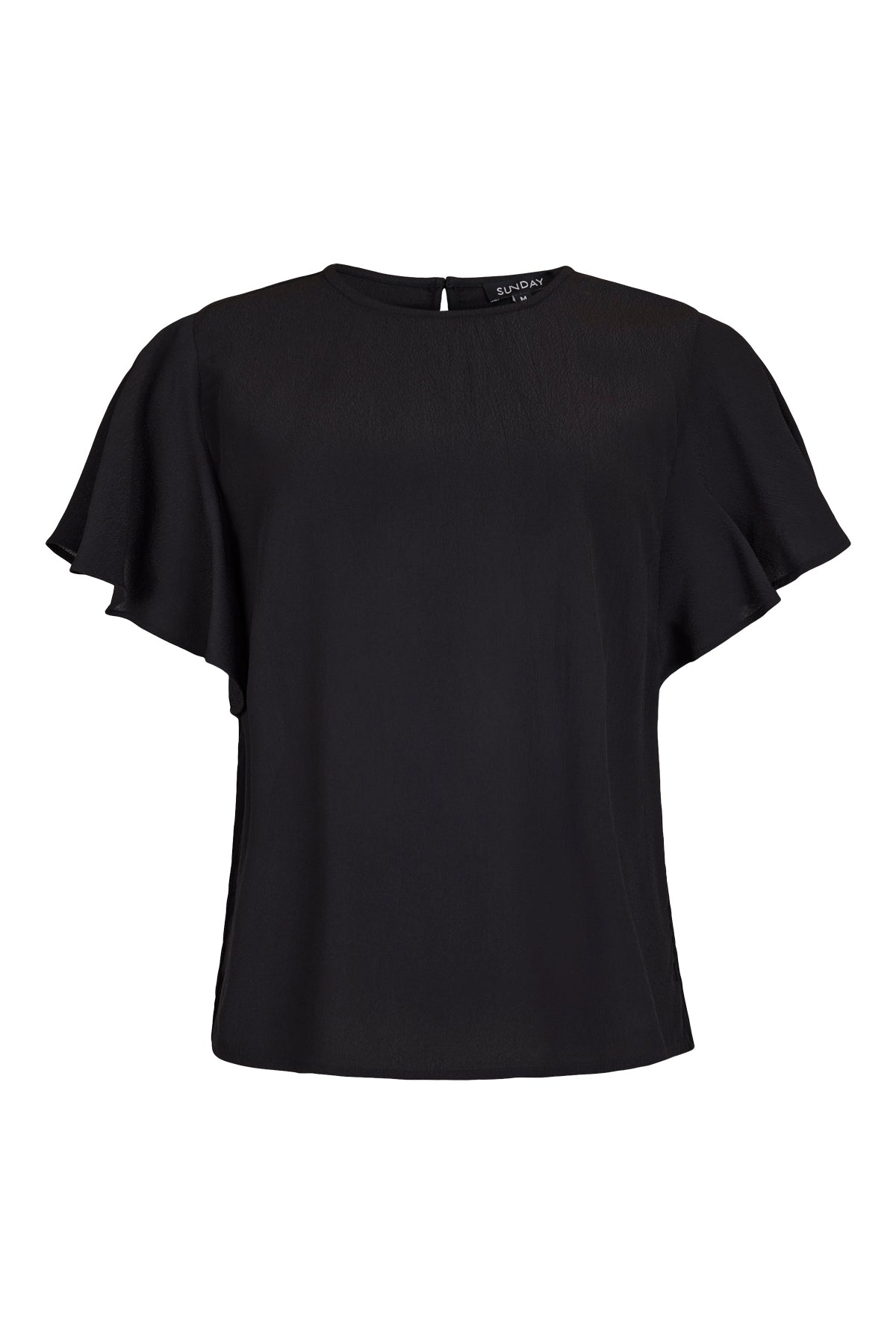 6898/6546 Evening Top Short Frill Sleeve Black