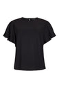 6898/6546 Evening Top Short Frill Sleeve Black