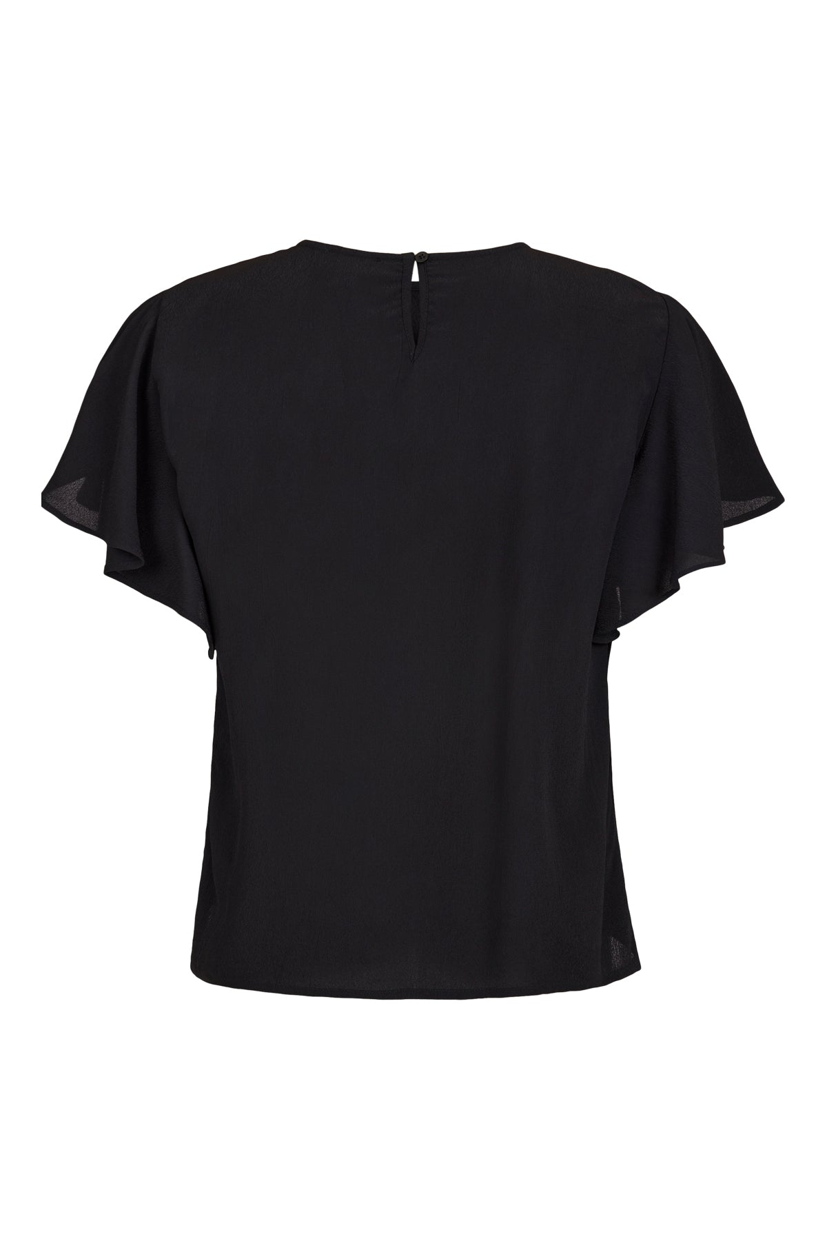 6898/6546 Evening Top Short Frill Sleeve Black