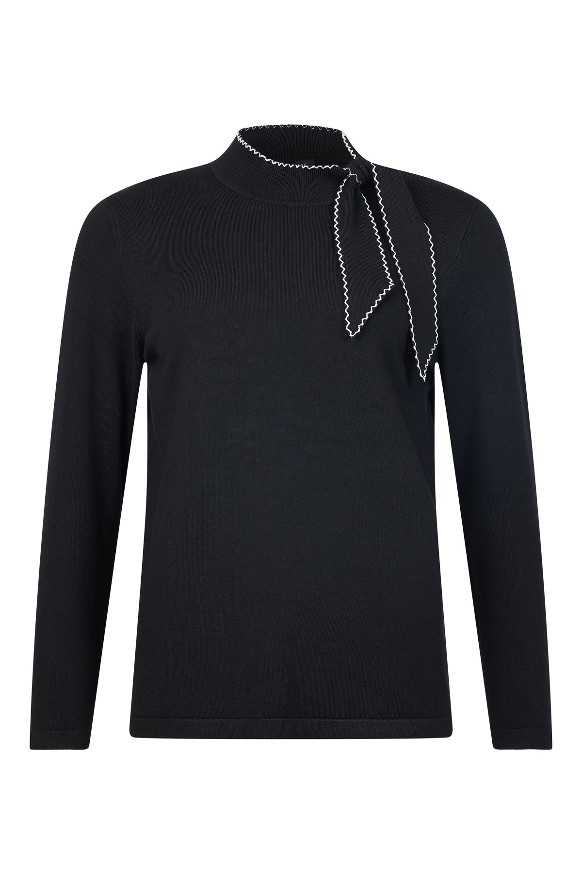 6914/6030 Tie Neck Polo Jumper Red/Black