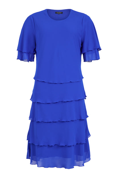 6916 6934 Layered Dress Sh/Sl Royal Blue