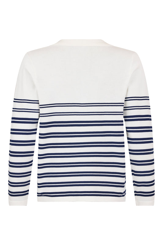 6929/6281 Collar Stripe Jumper Lilac