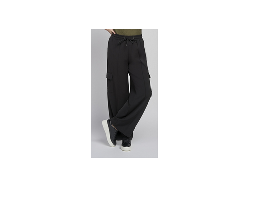 629T Wide Leg Trousers With Combat Pocke Black