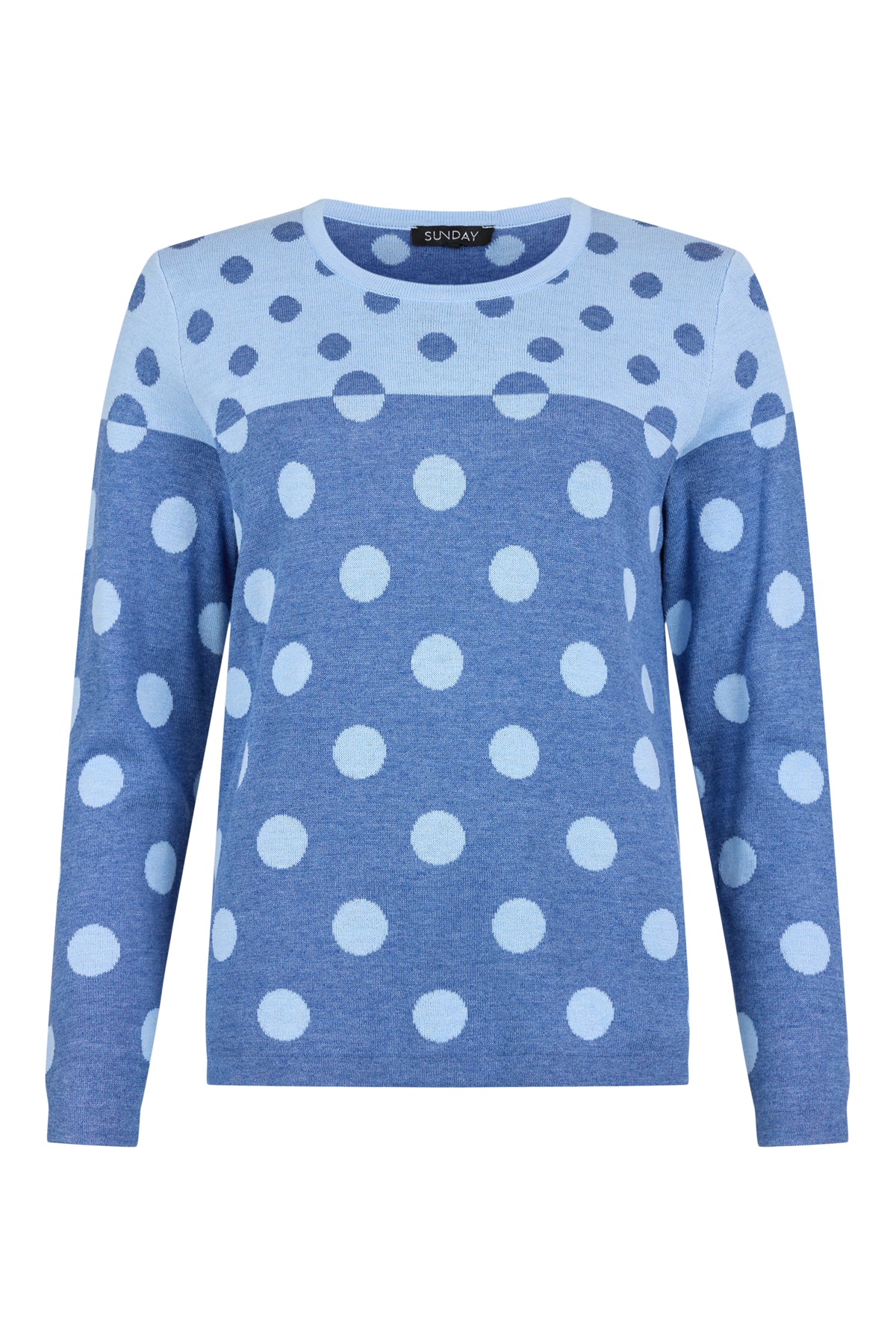 6947/6470 Polka Dot O-Neck Jumper Navy