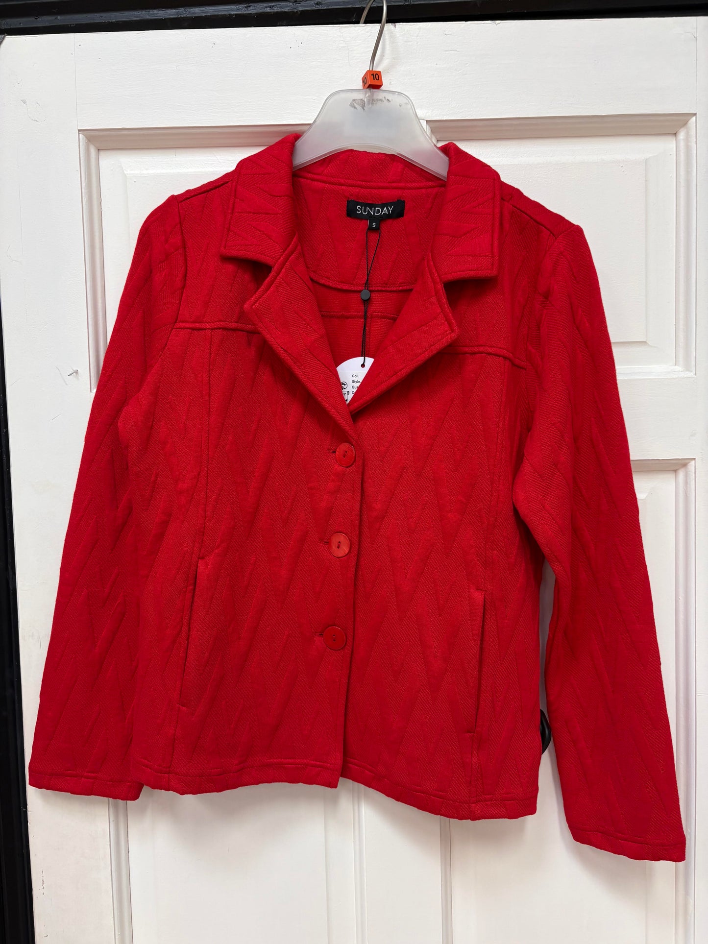 6951/6474 Zip up soft jacket Red