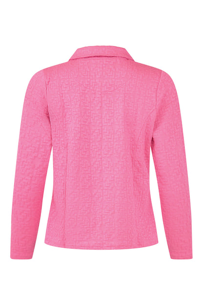 6967/6467 Zip Up Waffle Jacket Fushia