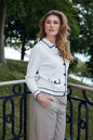 6977/6466 Jacket Style Collar Cardigan Navy/White