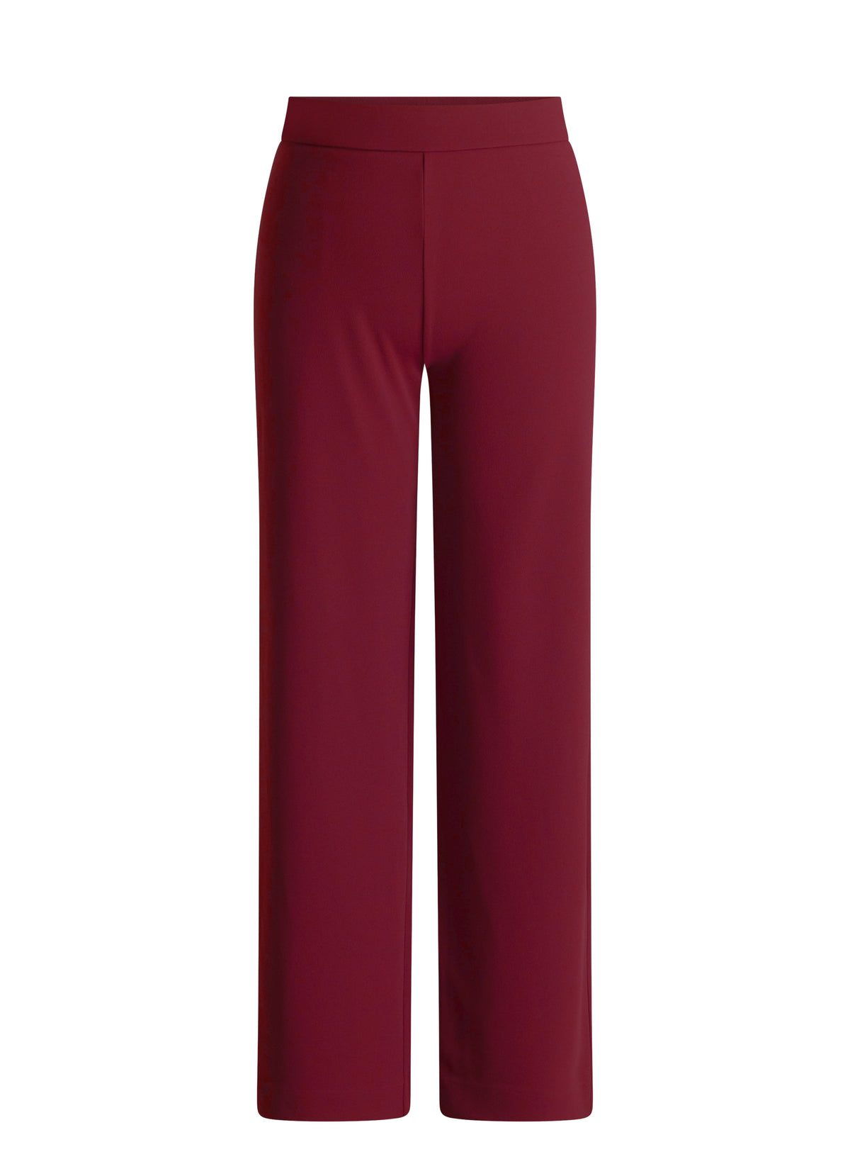7000092 WIDE LEG PULL UP BASIC TROUSERS PLUS SIZE WINE