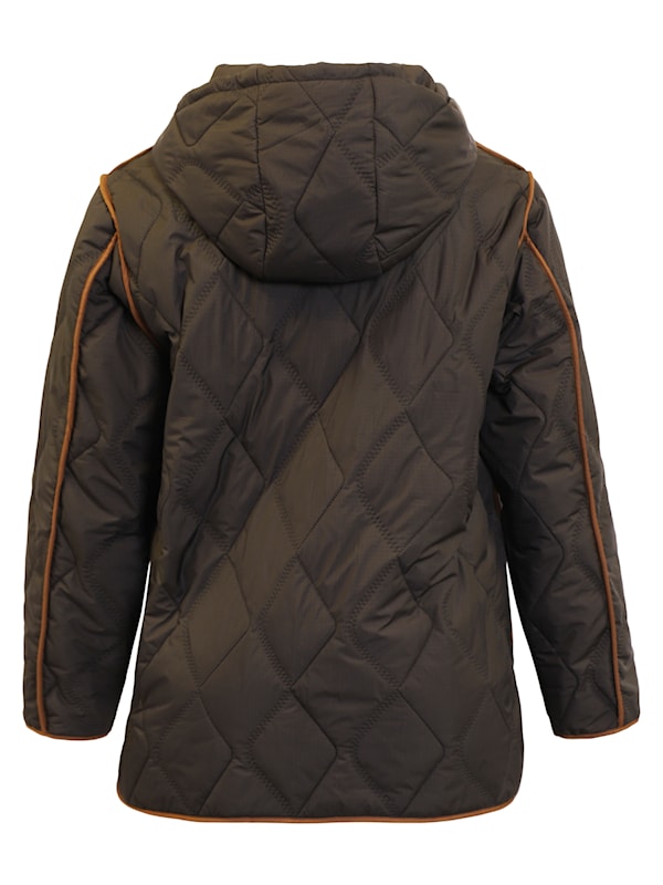 70002 hooded jacket with brown trim Black