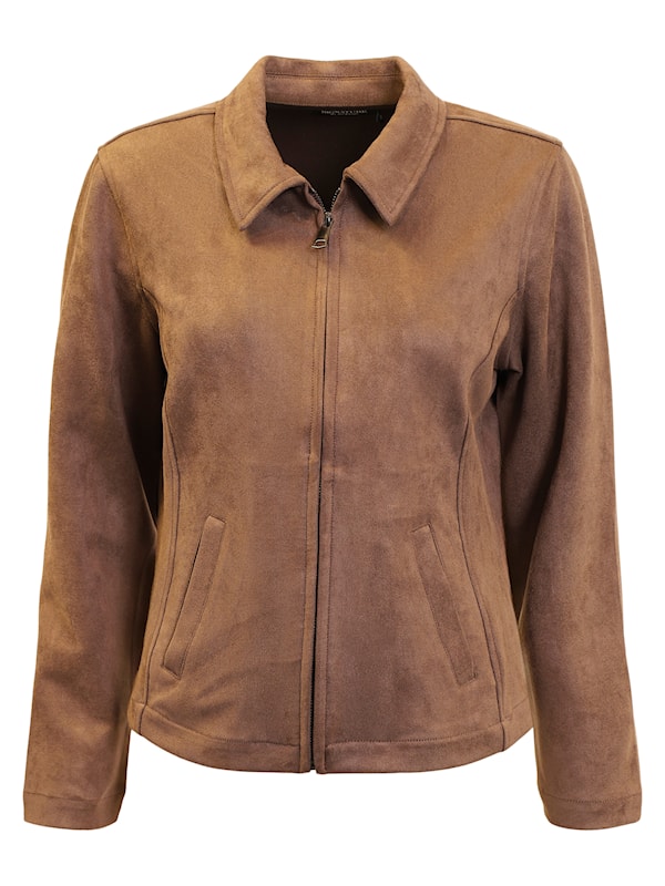 70007 suede jacket with collar Brown