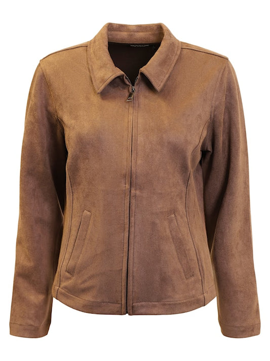70007 suede jacket with collar Brown