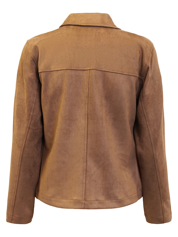 70007 suede jacket with collar Brown