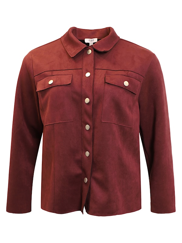 70011 button up shirt style jacket WINE