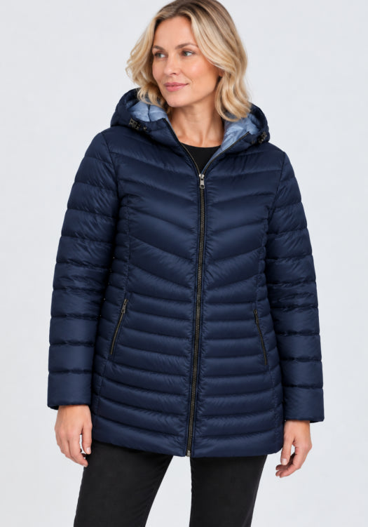 70012 zip up quilted ciso jacket Blue