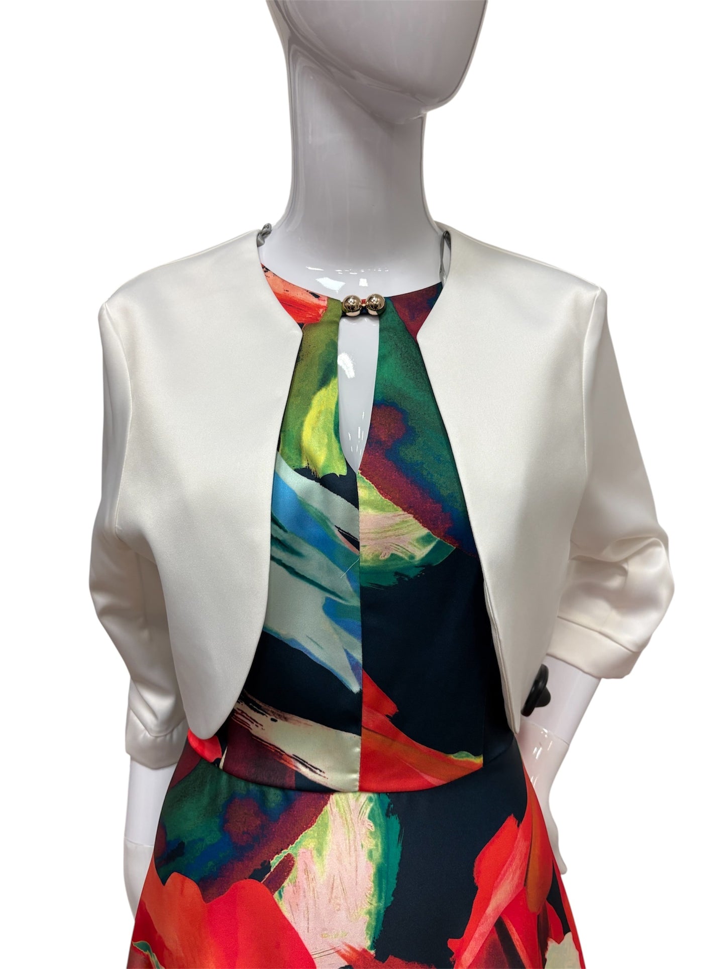 701.0 Satin Short Bolero Jacket Cream