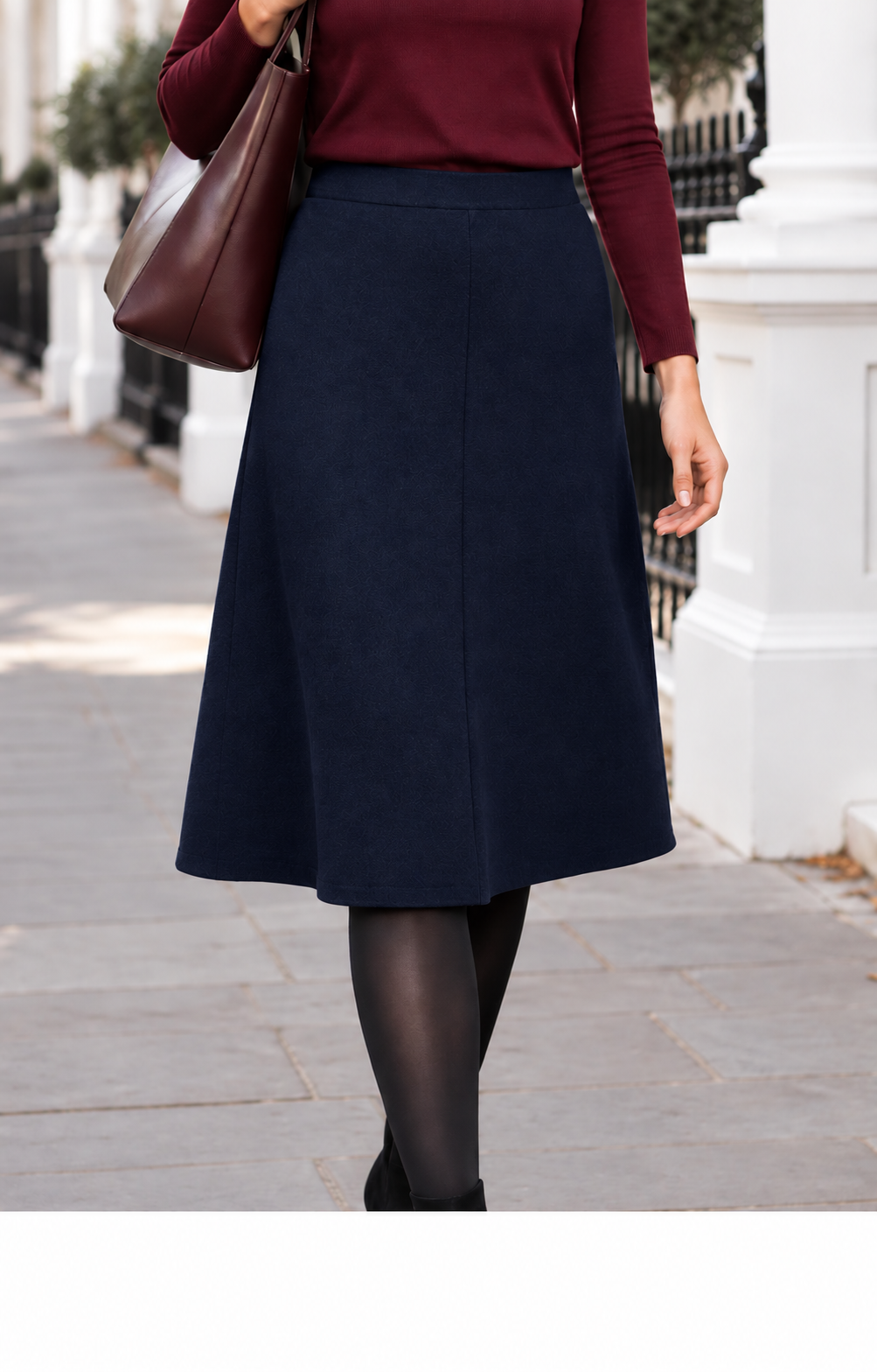 761Sk KNITTED A-LINE SKIRT Navy