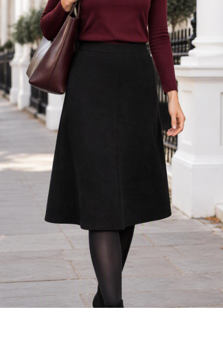 761Sk KNITTED A-LINE SKIRT Black