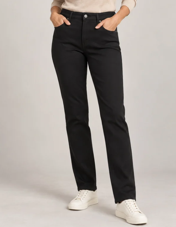785T 4 WAY STRETCH SLIM STRAIGHT LEG TRS Black