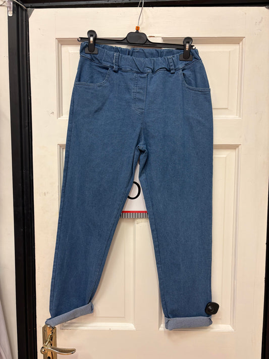 7879Z-Denim 7879Z Stretch Roll Bottom Jeans Denim Light Denim