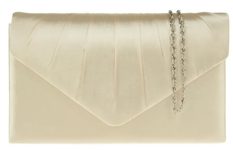 Satin Small Dressy Clutch Bag Gold