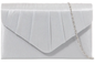 Satin Small Dressy Clutch Bag Silver