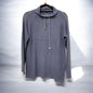 8107 Bling Slve High Neck Ribbed Jumper Lavender
