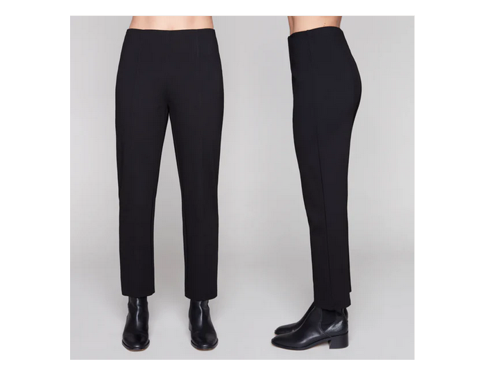 8121/101C Straight Leg Big Elastic Trous Black