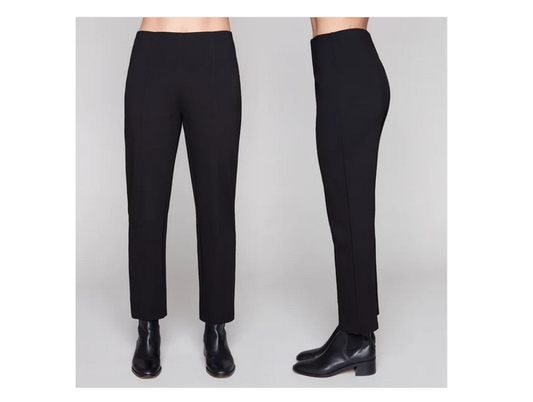 8121/101C Straight Leg Big Elastic Trous Black