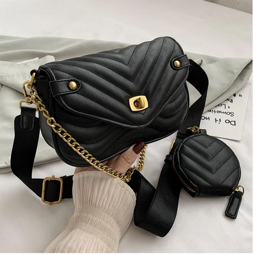 8192 Small Cross Body With Earphone Case Black