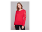 8240 Lace Slve O-Neck Roll Seam Red