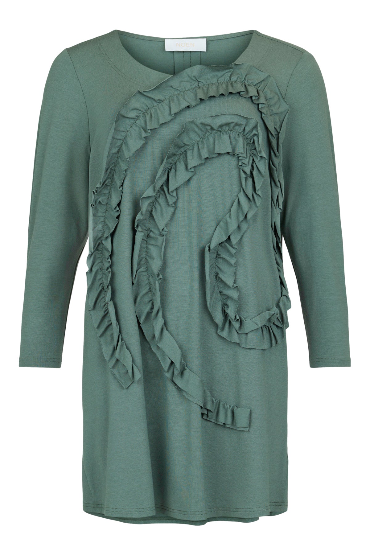 83728 Tunic Top With Ruffle Design Black