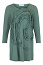 83728 Tunic Top With Ruffle Design Black