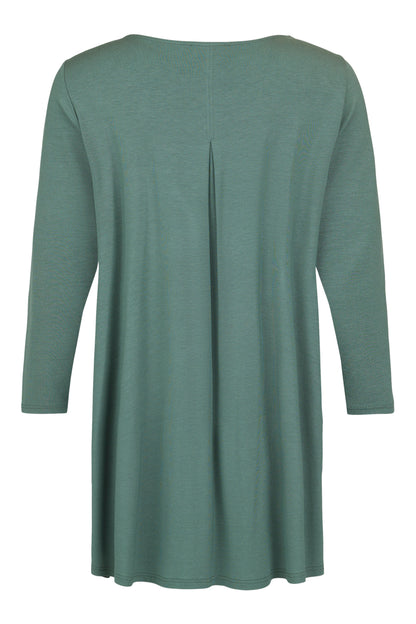 83728 Tunic Top With Ruffle Design Black