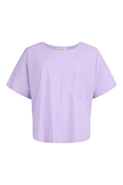84023 Short Taffata S/S Top Pocket Lilac