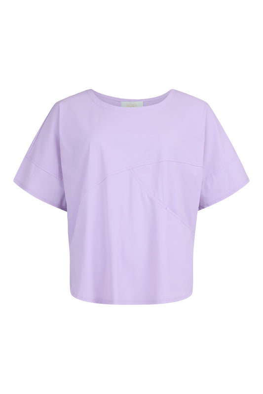 84023 Short Taffata S/S Top Pocket Lilac