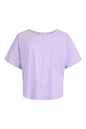 84023 Short Taffata S/S Top Pocket Lilac