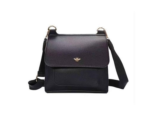 8716 Cross Body Bag With Bee Black