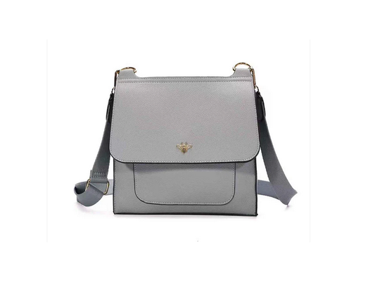 8716 Cross Body Bag With Bee Grey