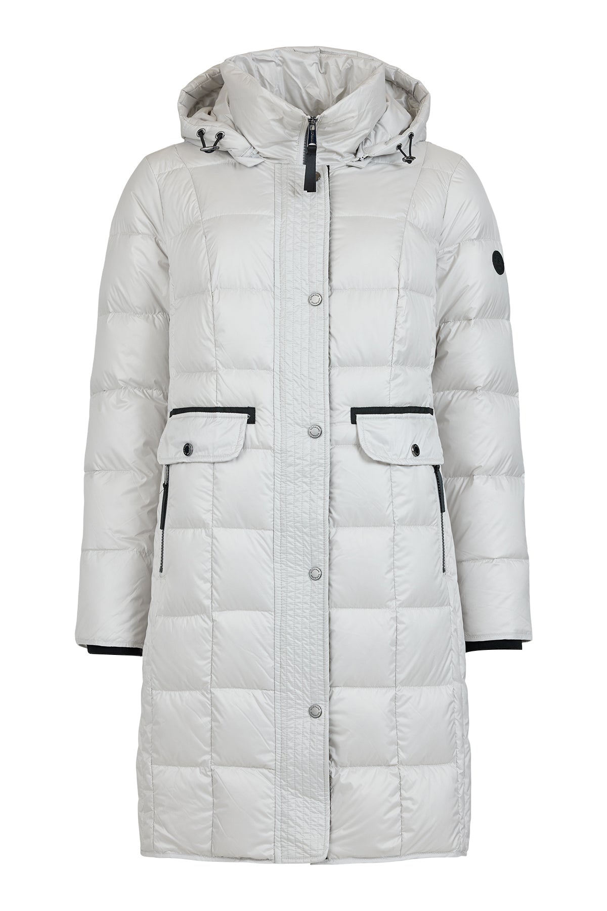 8823 Knee Lgt Padded Dressy Casual Coat Silver