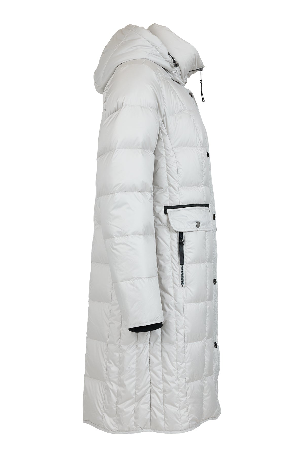 8823 Knee Lgt Padded Dressy Casual Coat Silver