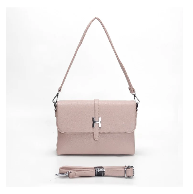 947 FOLD OVER BAG WITH H DETAIL Pink