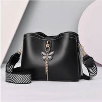 9604  Pocket Butterfly Charm Cb Bag Black