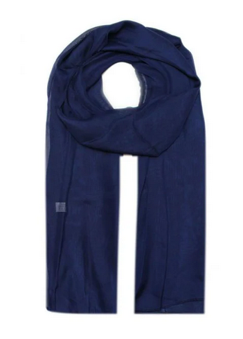 Ab1733-72 PLAIN COLOUR CHIFFON SCARF Navy